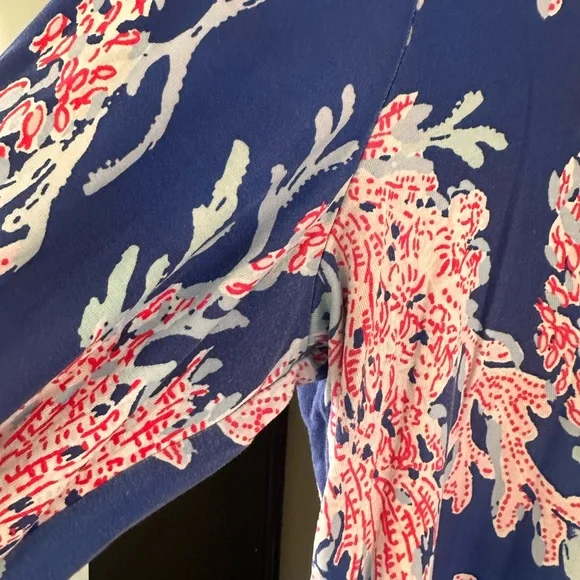 Lilly Pulitzer Borealis Blue Swim On Over tiered dress with sleeves - Picture 2 of 6